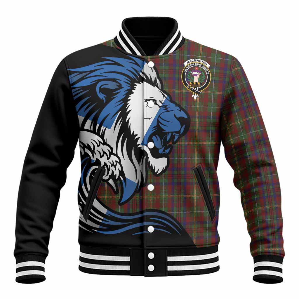 MacMaster (McMaster) Tartan Crest Baseball Jacket Scottish Golden Lions Wave Flow Unisex - Tartan Vibes Clothing