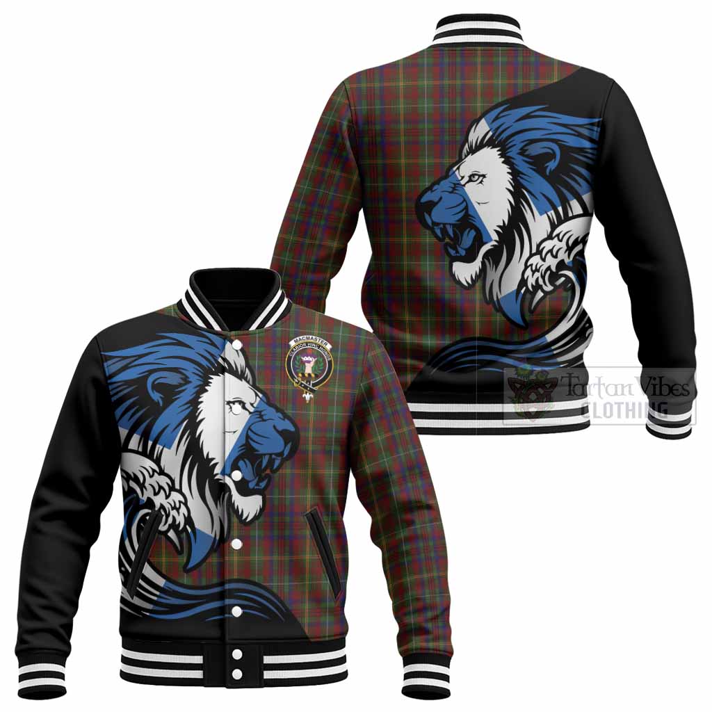 MacMaster (McMaster) Tartan Crest Baseball Jacket Scottish Golden Lions Wave Flow - Tartan Vibes Clothing