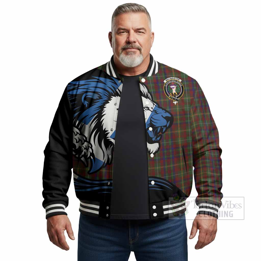 MacMaster (McMaster) Tartan Crest Baseball Jacket Scottish Golden Lions Wave Flow - Tartan Vibes Clothing
