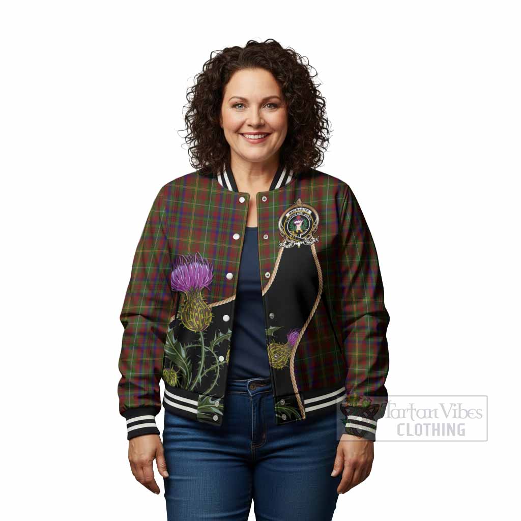 MacMaster (McMaster) Tartan Crest Baseball Jacket Scottish Thistle Spirit - Tartan Vibes Clothing