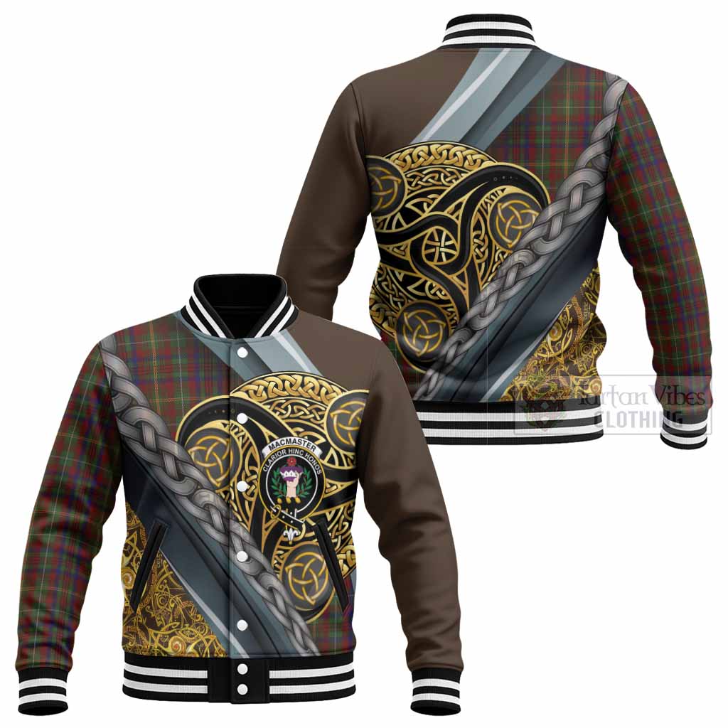 MacMaster (McMaster) Tartan Crest Baseball Jacket Scottish Triskele Celtic - Tartan Vibes Clothing