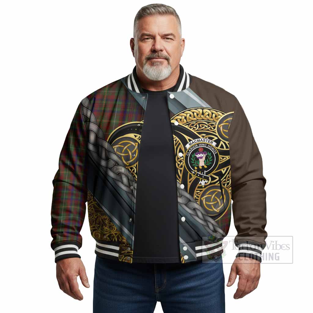 MacMaster (McMaster) Tartan Crest Baseball Jacket Scottish Triskele Celtic - Tartan Vibes Clothing