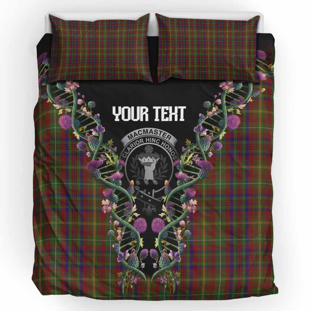 MacMaster (McMaster) Tartan Crest Bedding Set Scottish Heritage Thistle DNA