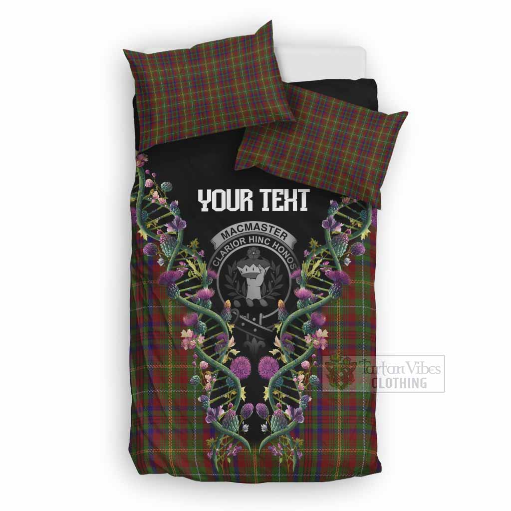 MacMaster (McMaster) Tartan Crest Bedding Set Scottish Heritage Thistle DNA