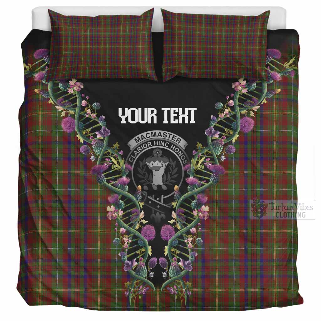 MacMaster (McMaster) Tartan Crest Bedding Set Scottish Heritage Thistle DNA