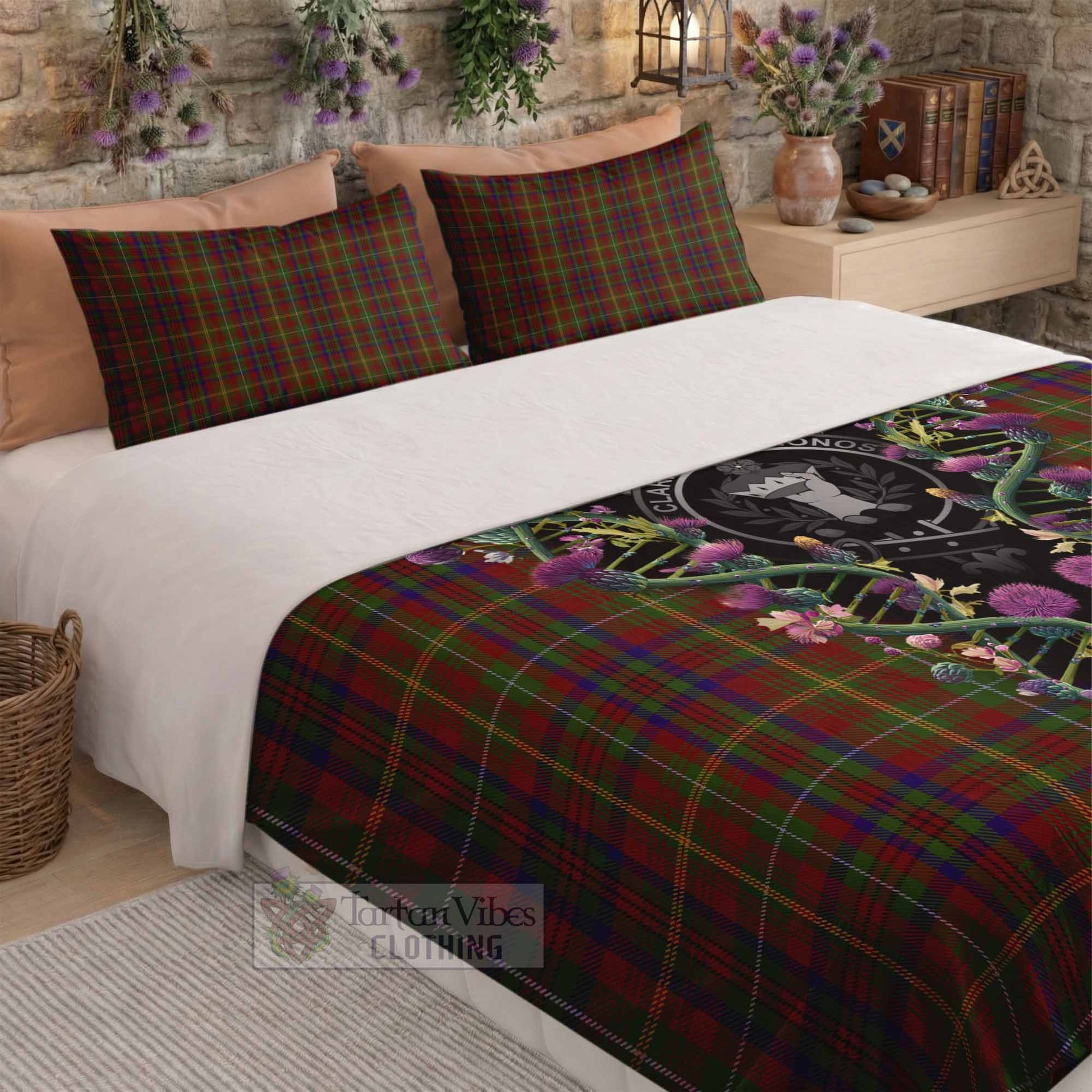 MacMaster (McMaster) Tartan Crest Bedding Set Scottish Heritage Thistle DNA