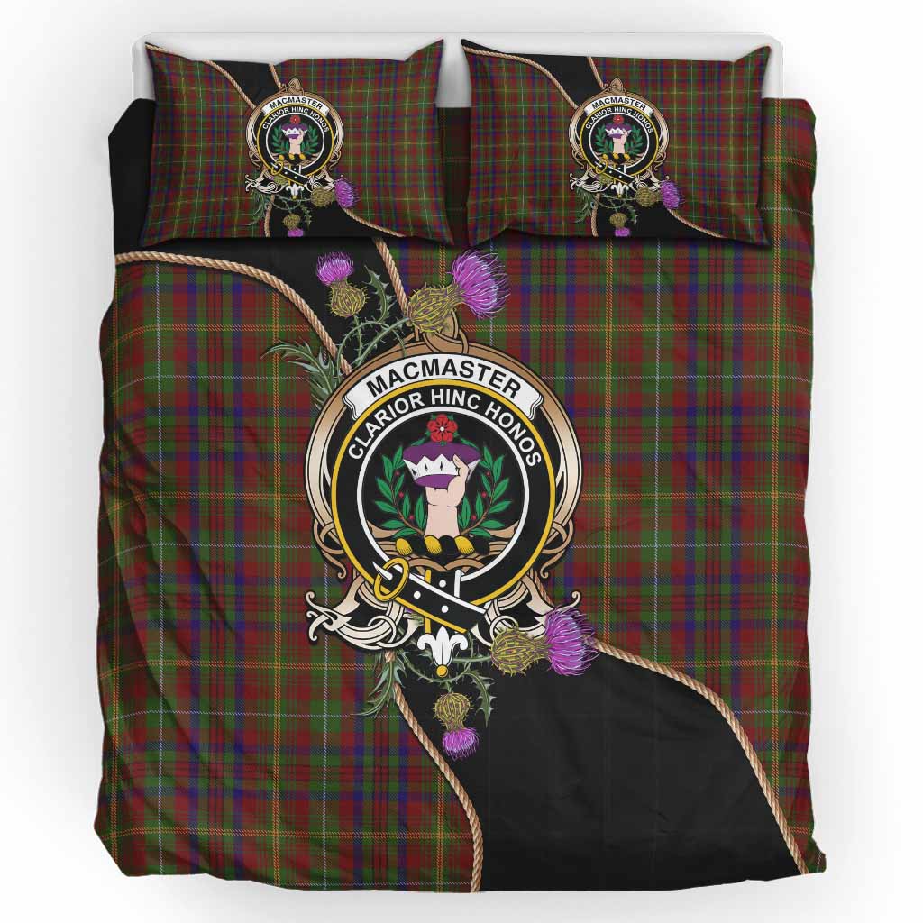 MacMaster (McMaster) Tartan Crest Bedding Set Scottish Thistle Spirit UK Bedding Set UK King 91*87 inch - Tartan Vibes Clothing
