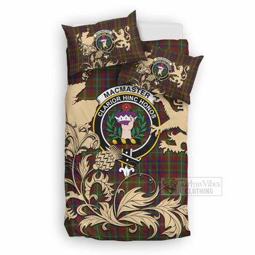 MacMaster (McMaster) Tartan Crest Bedding Set with Scottish Iconic Symbols 