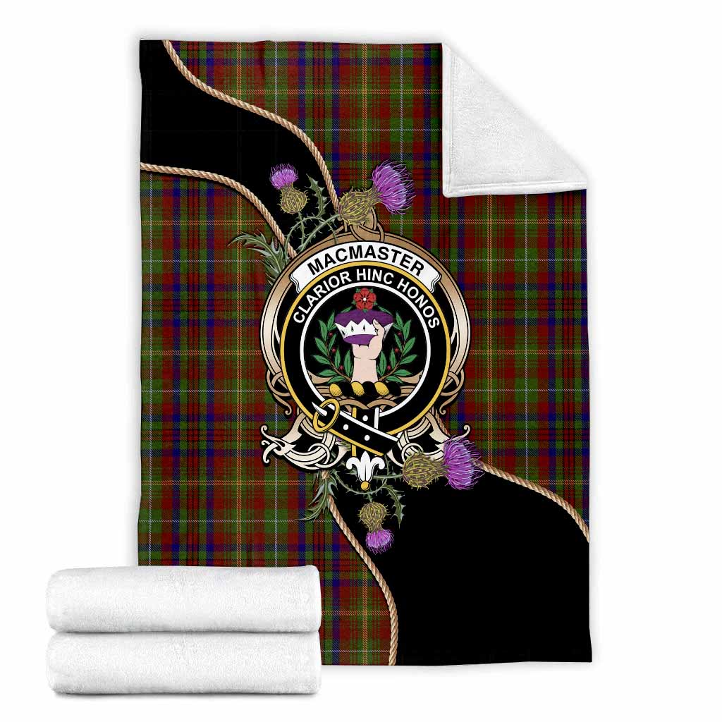 MacMaster (McMaster) Tartan Crest Blanket Scottish Thistle Spirit X-Large 59 x 79 inches 150 x 200 cm - Tartan Vibes Clothing