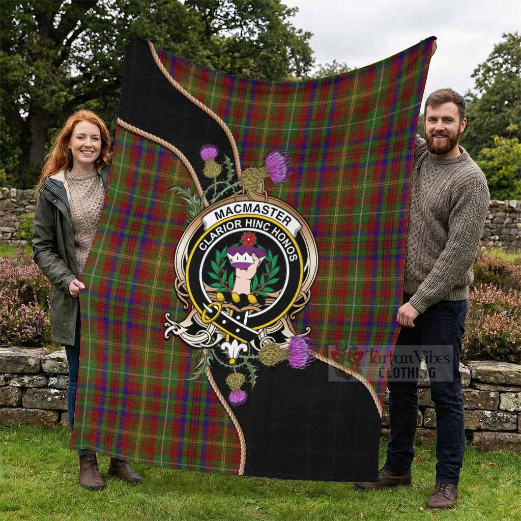 MacMaster (McMaster) Tartan Crest Blanket Scottish Thistle Spirit - Tartan Vibes Clothing