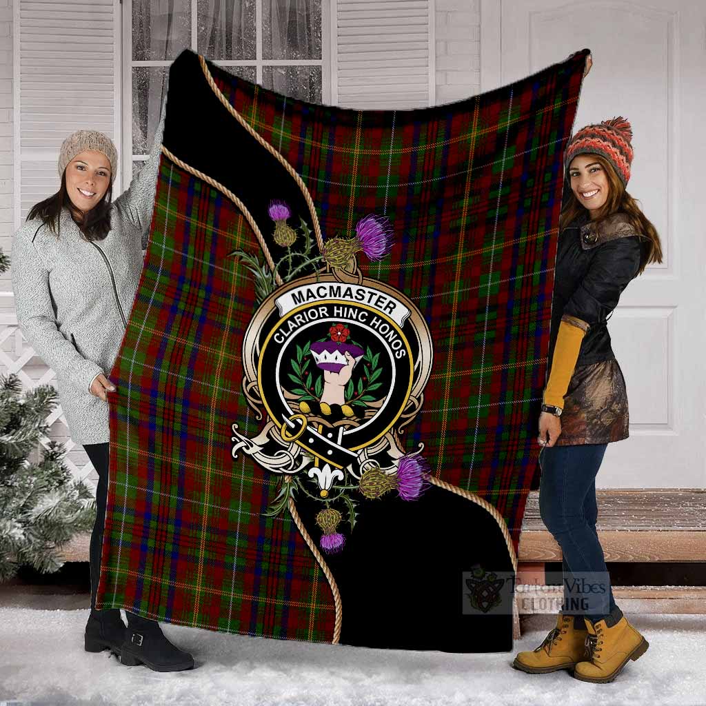 MacMaster (McMaster) Tartan Crest Blanket Scottish Thistle Spirit - Tartan Vibes Clothing