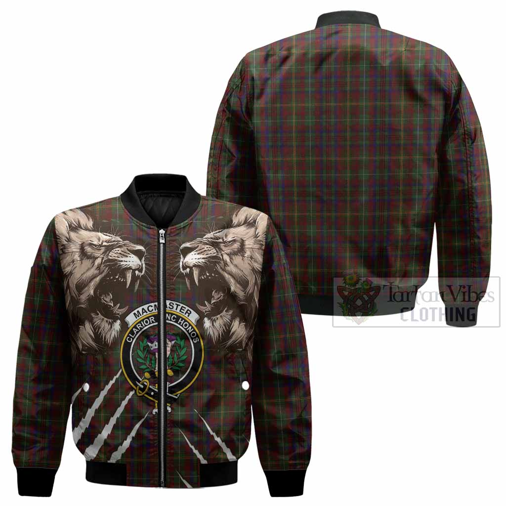 MacMaster (McMaster) Tartan Crest Bomber Jacket Ferocious Lion Style