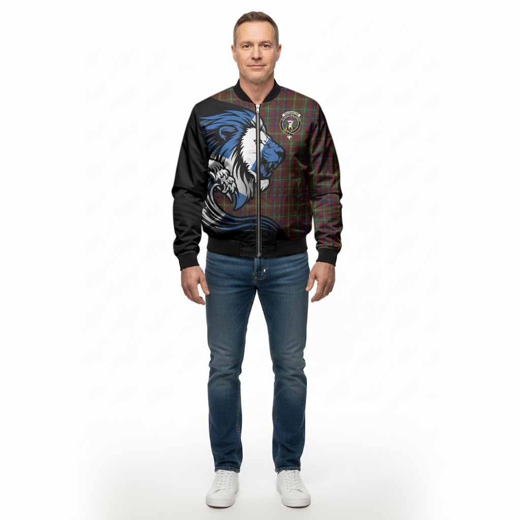 MacMaster (McMaster) Tartan Crest Bomber Jacket Scottish Golden Lions Wave Flow - Tartan Vibes Clothing