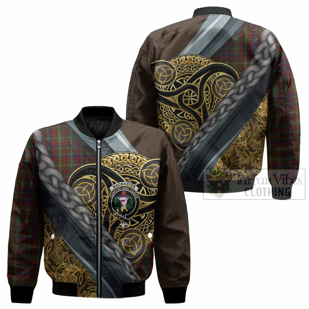MacMaster (McMaster) Tartan Crest Bomber Jacket Scottish Triskele Celtic - Tartan Vibes Clothing