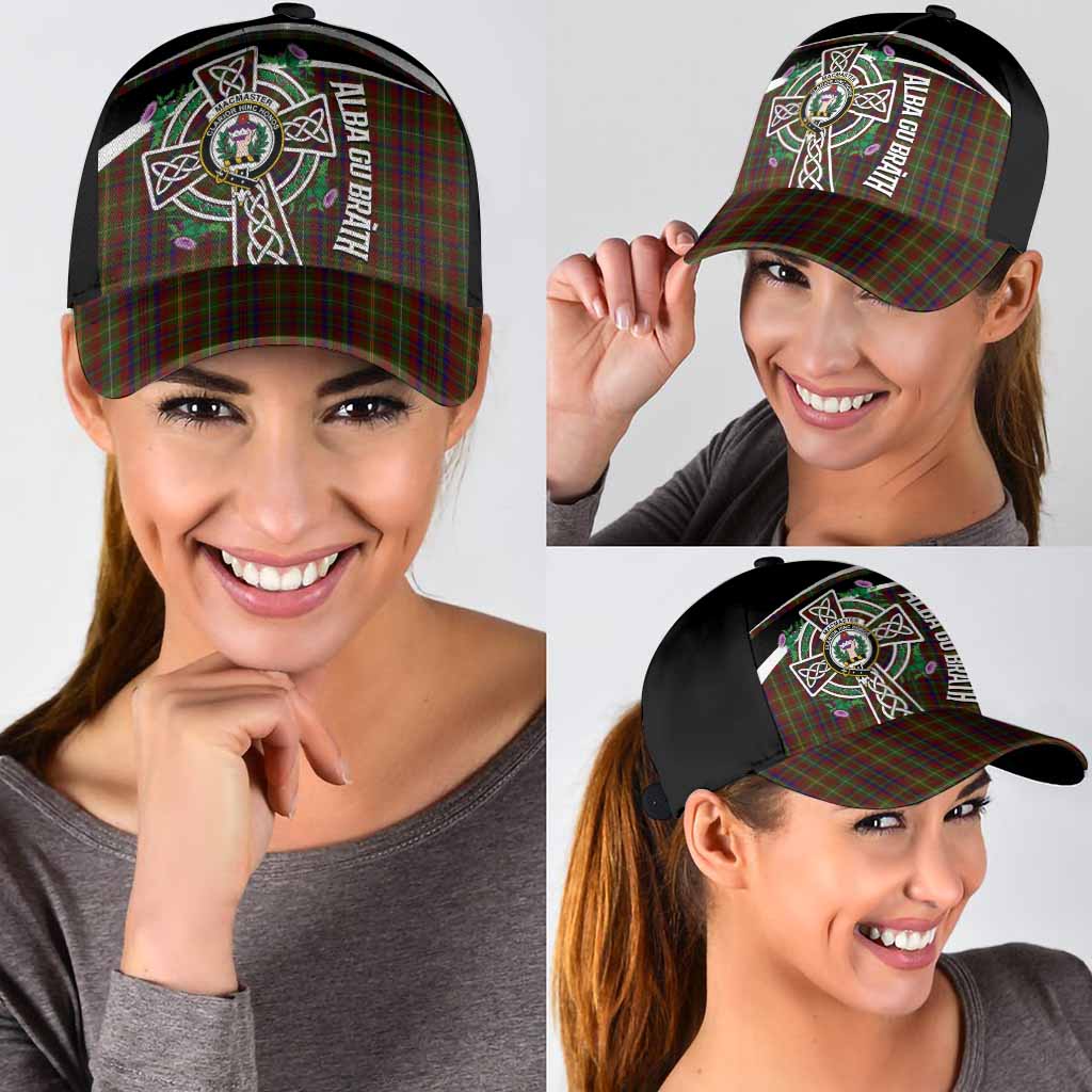 MacMaster (McMaster) Tartan Crest Classic Cap Scottish Thistle Celtic Cross Alba Gu Brath - Tartan Vibes Clothing