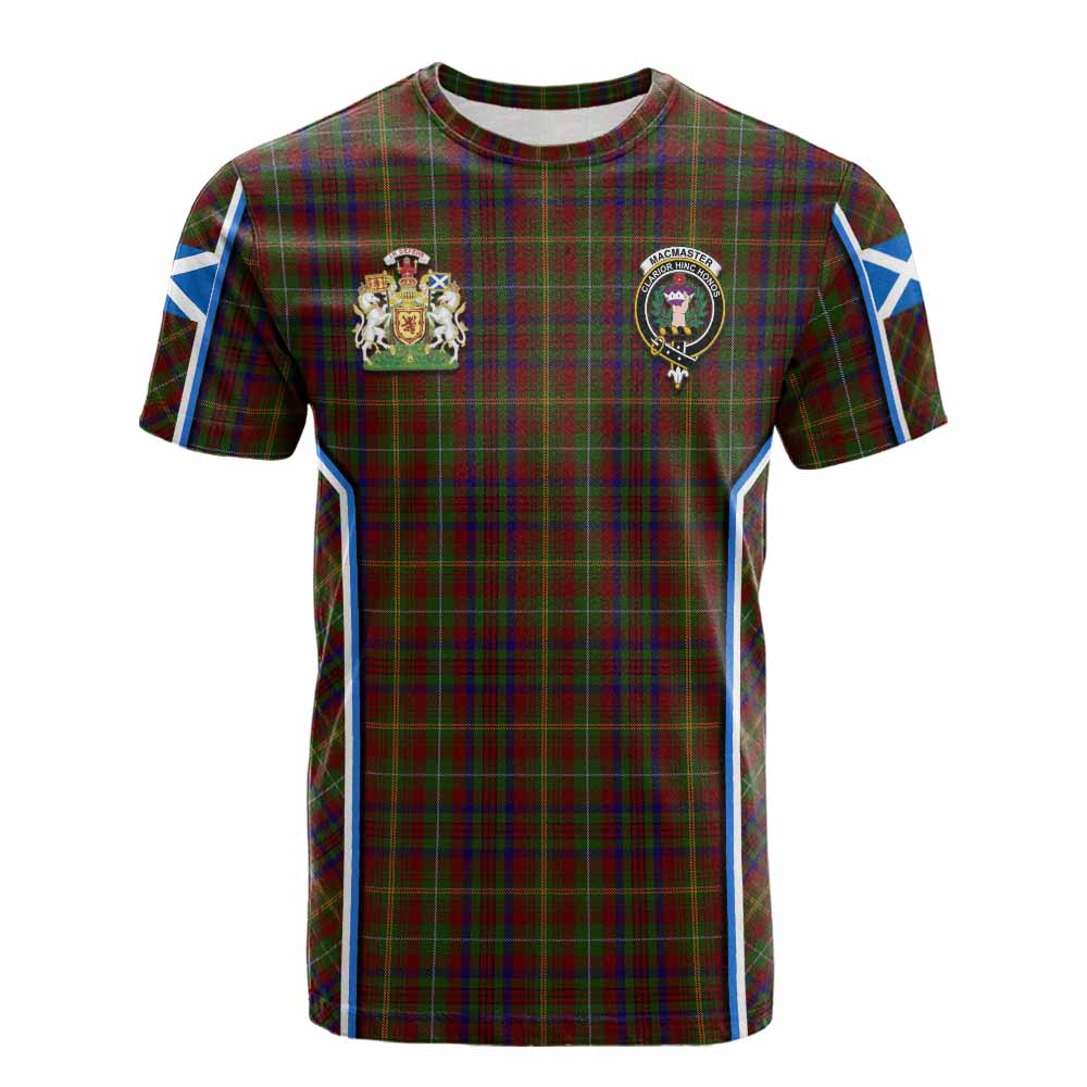 MacMaster (McMaster) Tartan Crest Cotton T-shirt Scotland Coat of Arm Flag Style - Tartan Vibes Clothing