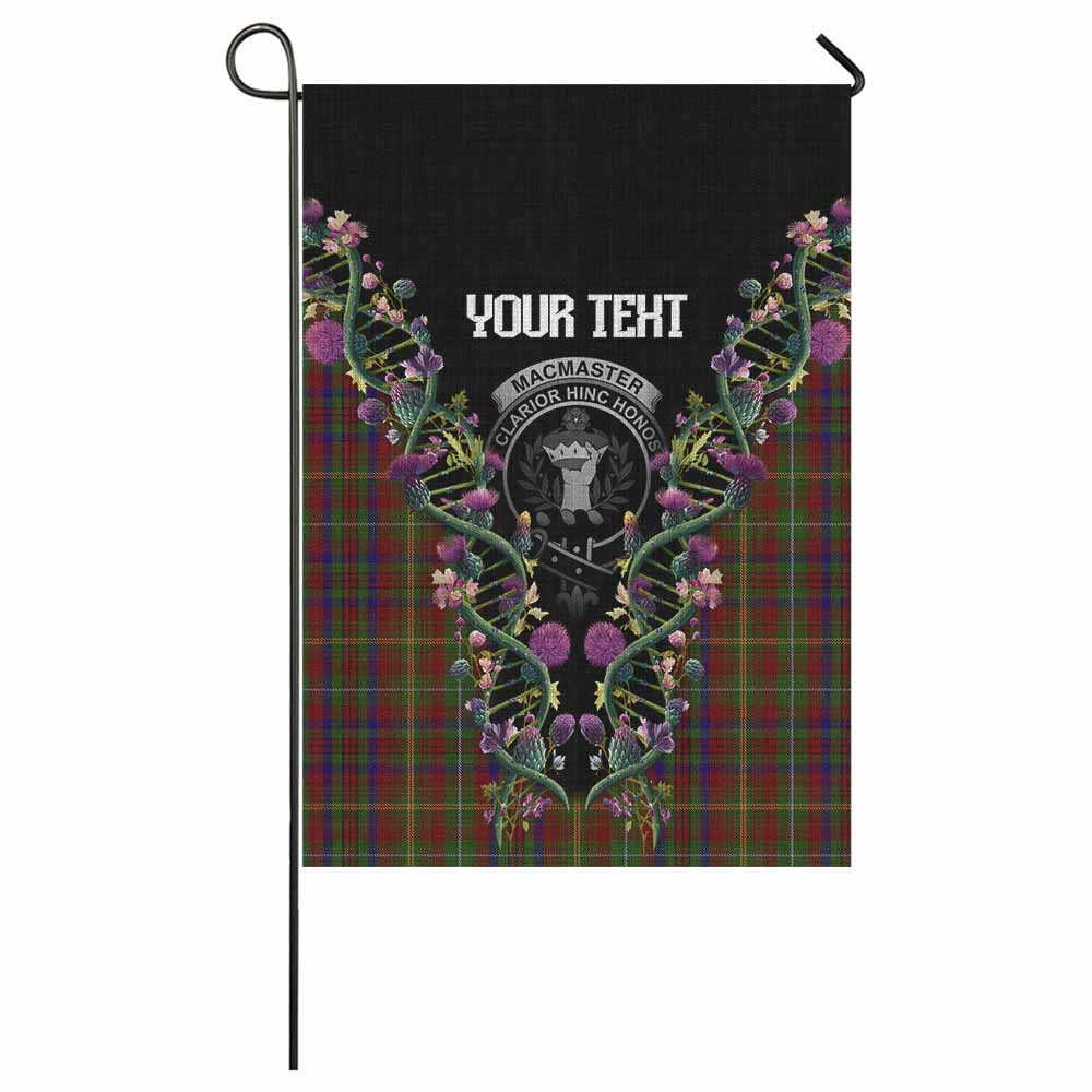 MacMaster (McMaster) Tartan Crest Garden Flag Scottish Heritage Thistle DNA