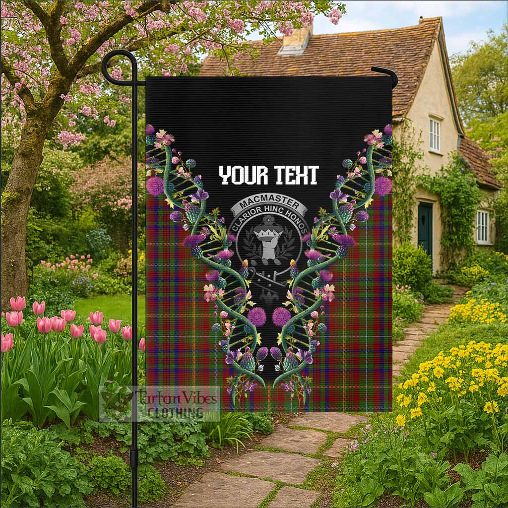 MacMaster (McMaster) Tartan Crest Garden Flag Scottish Heritage Thistle DNA