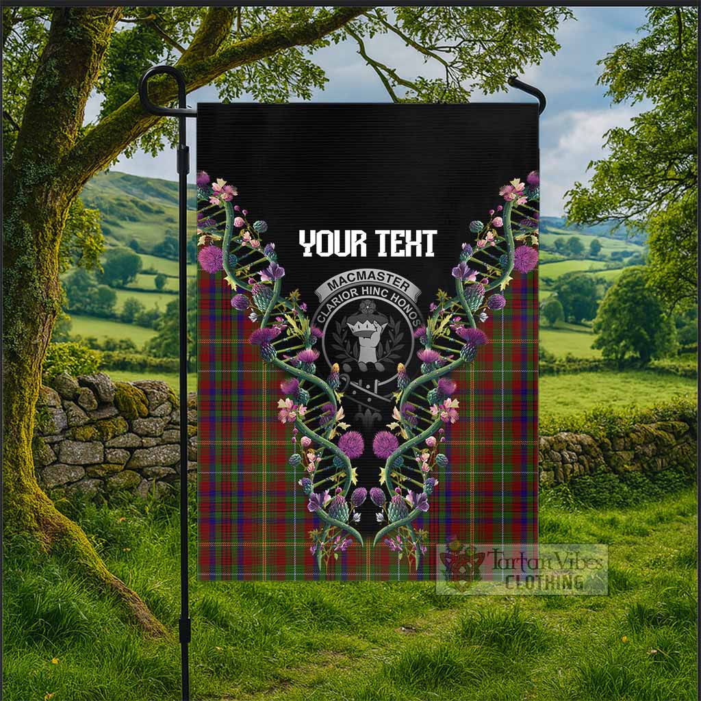 MacMaster (McMaster) Tartan Crest Garden Flag Scottish Heritage Thistle DNA