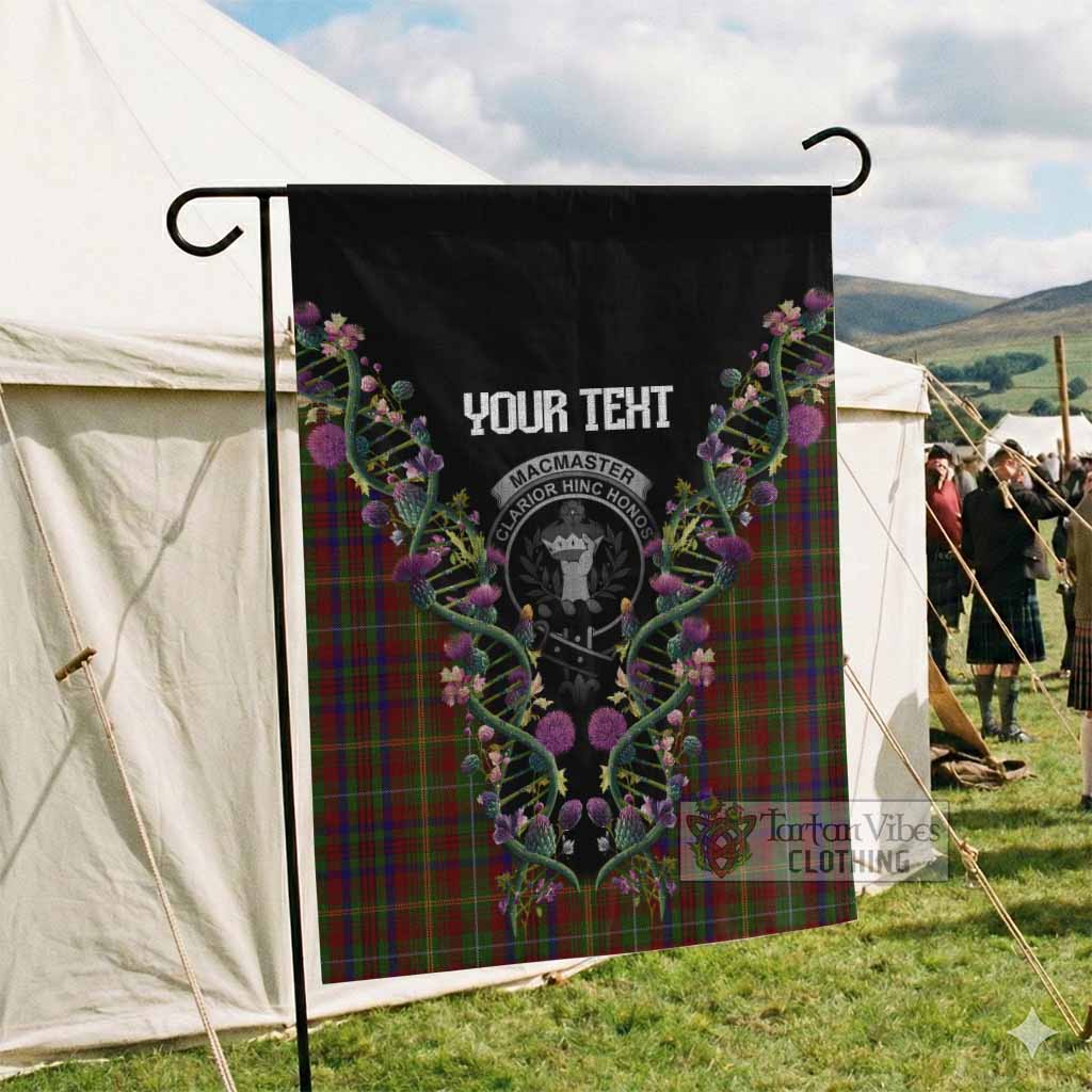 MacMaster (McMaster) Tartan Crest Garden Flag Scottish Heritage Thistle DNA