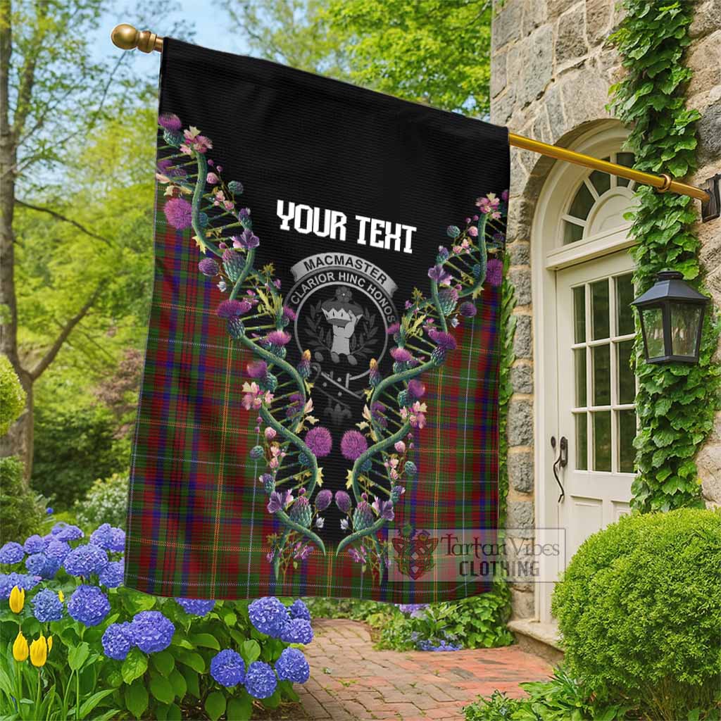 MacMaster (McMaster) Tartan Crest Garden Flag Scottish Heritage Thistle DNA