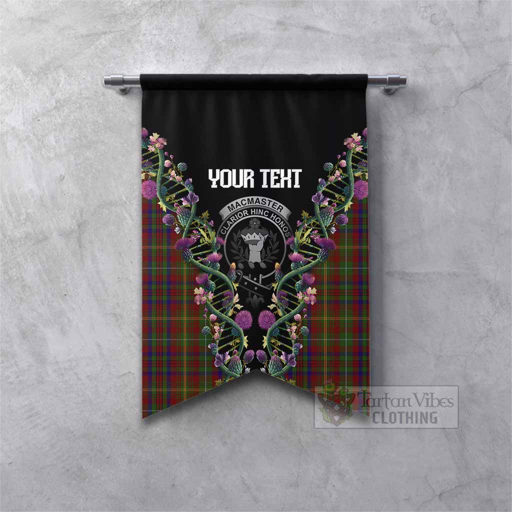 MacMaster (McMaster) Tartan Crest Gonfalon Scottish Heritage Thistle DNA