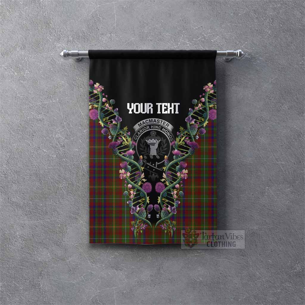 MacMaster (McMaster) Tartan Crest Gonfalon Scottish Heritage Thistle DNA
