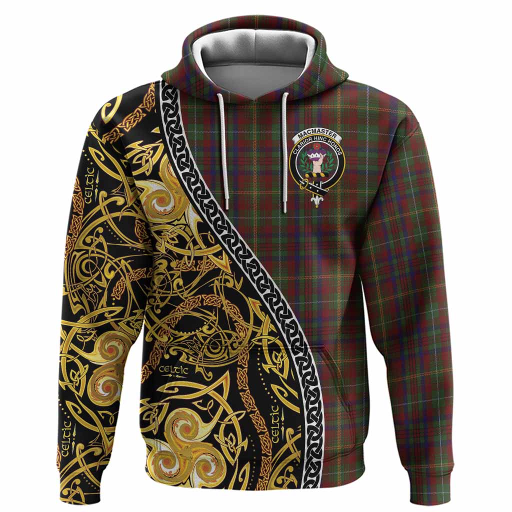 MacMaster (McMaster) Tartan Crest Hoodie Celtic Knot and Triple Trickle Spiral Symbols