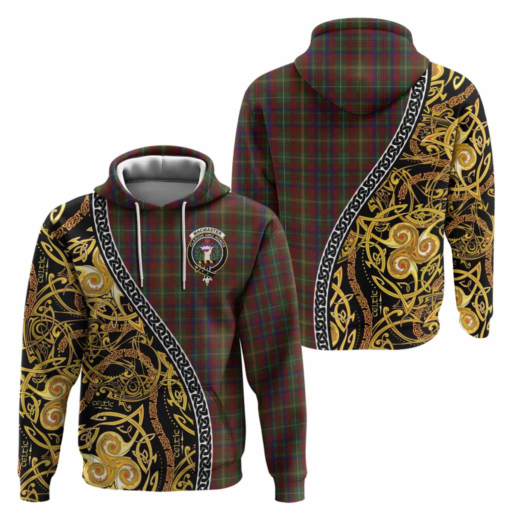 MacMaster (McMaster) Tartan Crest Hoodie Celtic Knot and Triple Trickle Spiral Symbols