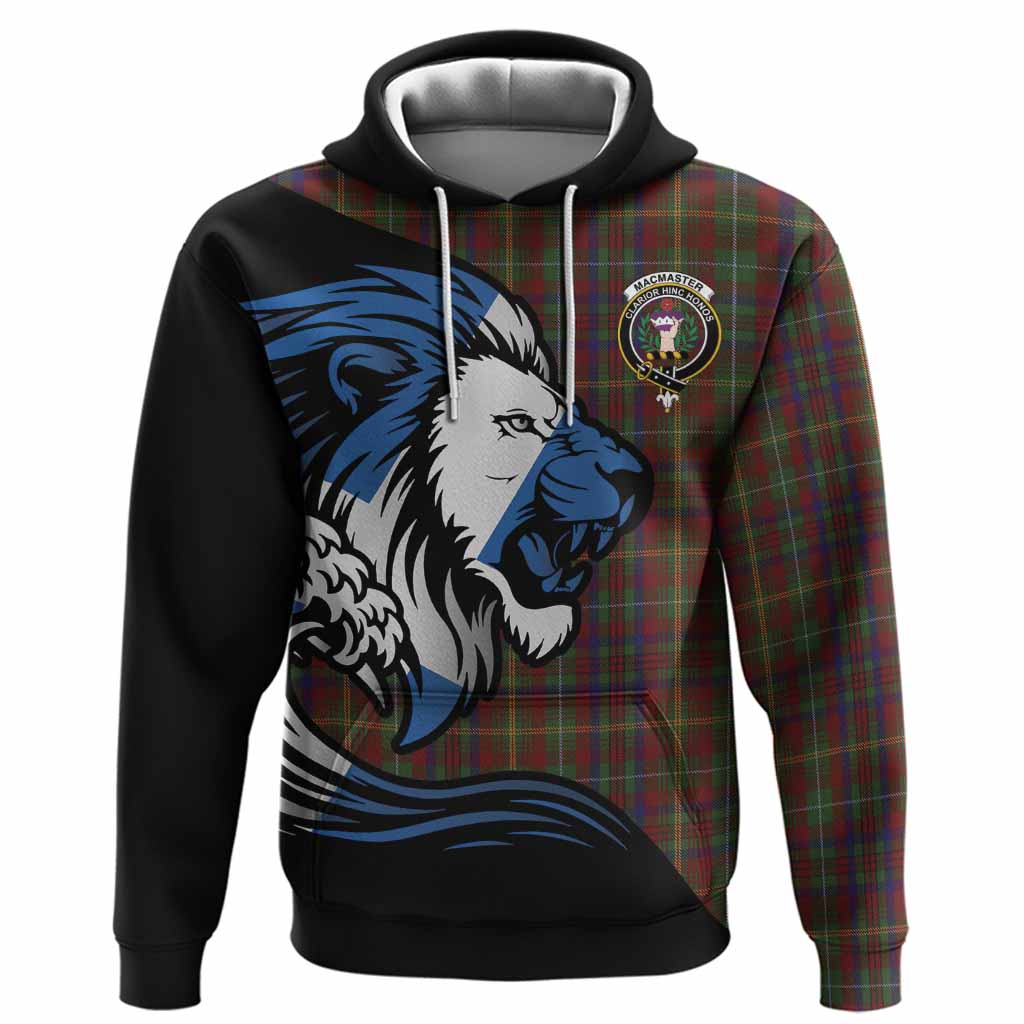MacMaster (McMaster) Tartan Crest Hoodie Scottish Golden Lions Wave Flow