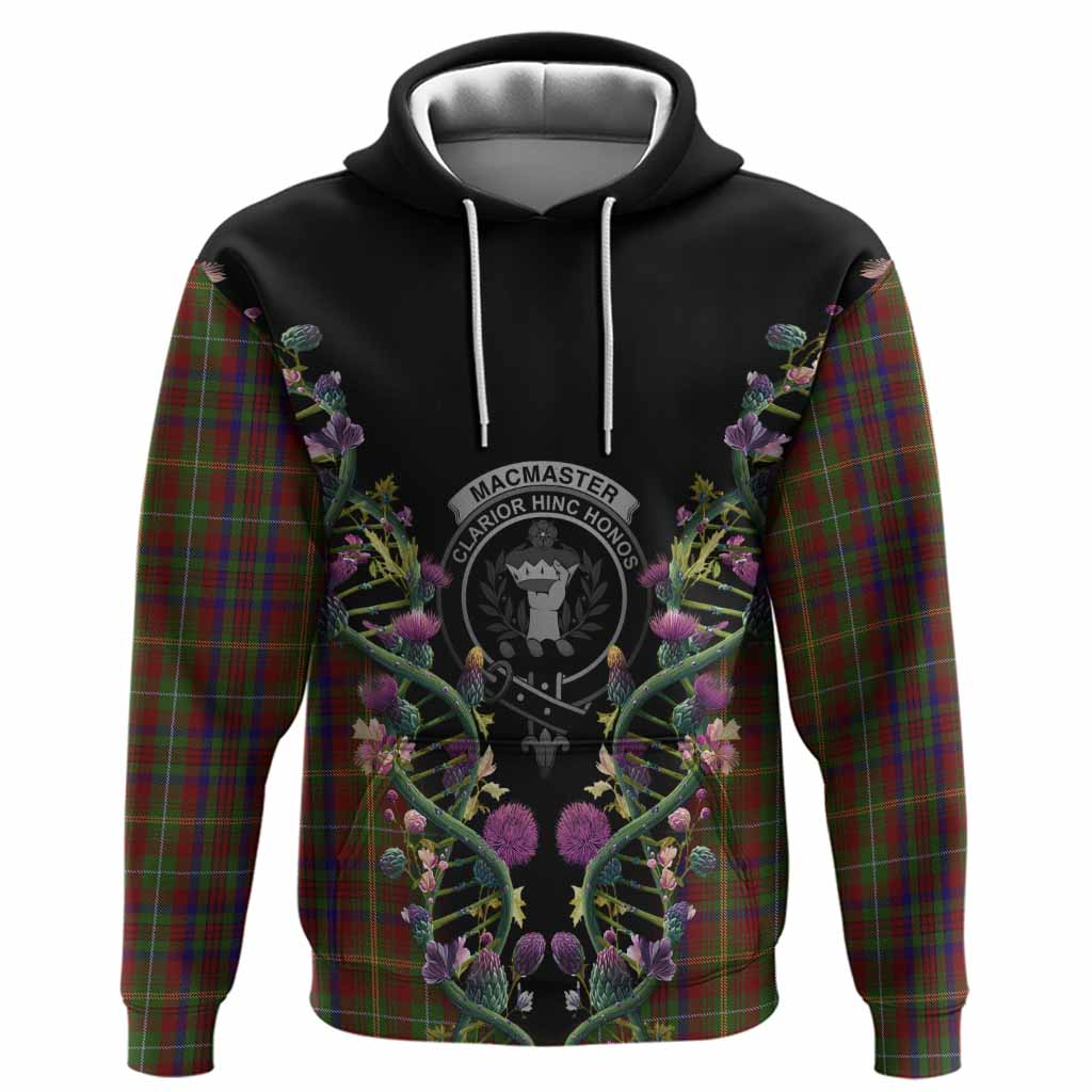 MacMaster (McMaster) Tartan Crest Hoodie Scottish Heritage Thistle DNA