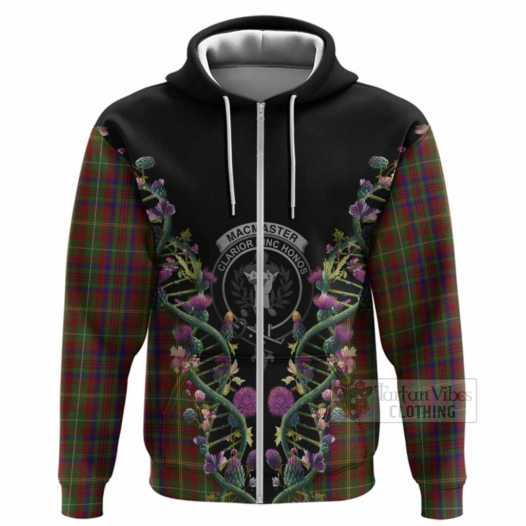 MacMaster (McMaster) Tartan Crest Hoodie Scottish Heritage Thistle DNA