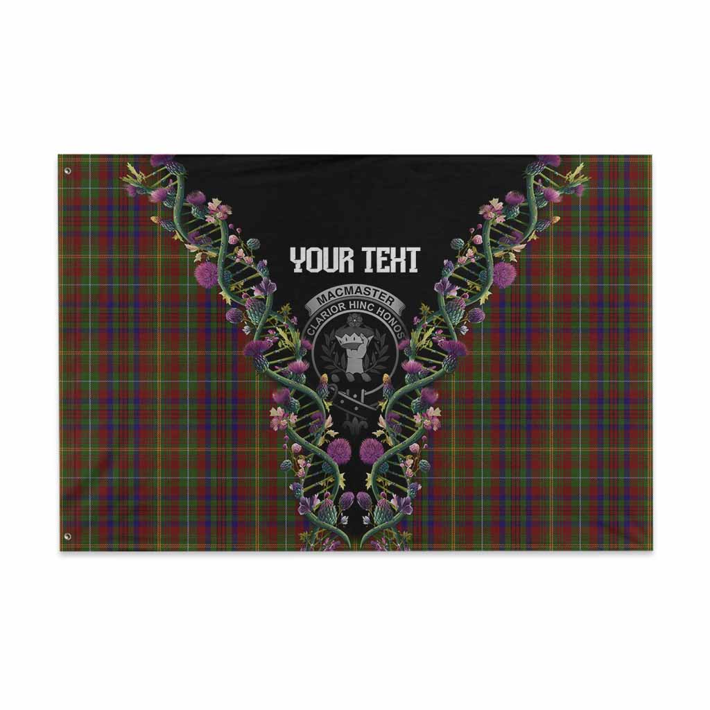 MacMaster (McMaster) Tartan Crest House Flag Scottish Heritage Thistle DNA