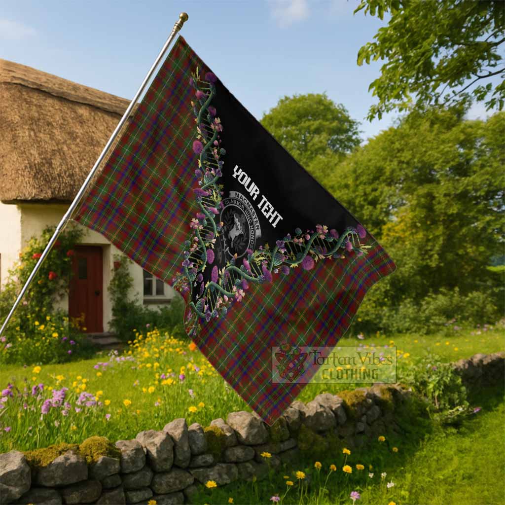 MacMaster (McMaster) Tartan Crest House Flag Scottish Heritage Thistle DNA