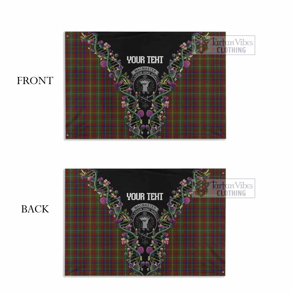 MacMaster (McMaster) Tartan Crest House Flag Scottish Heritage Thistle DNA