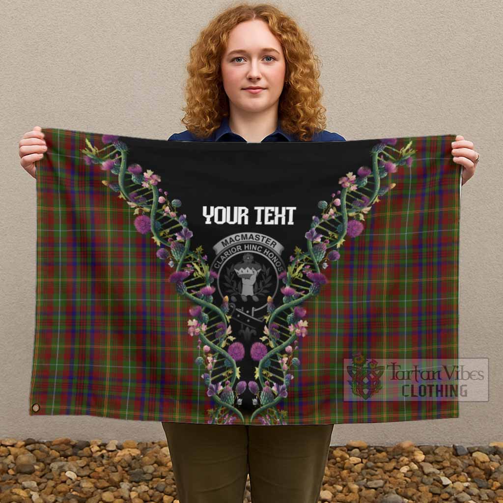 MacMaster (McMaster) Tartan Crest House Flag Scottish Heritage Thistle DNA