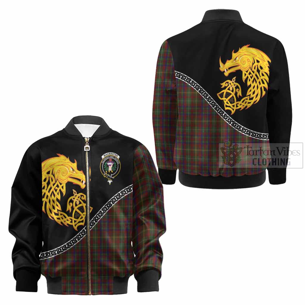MacMaster (McMaster) Tartan Crest Kid Bomber Jacket Legendary Dragon Knot Half Style - Tartan Vibes Clothing