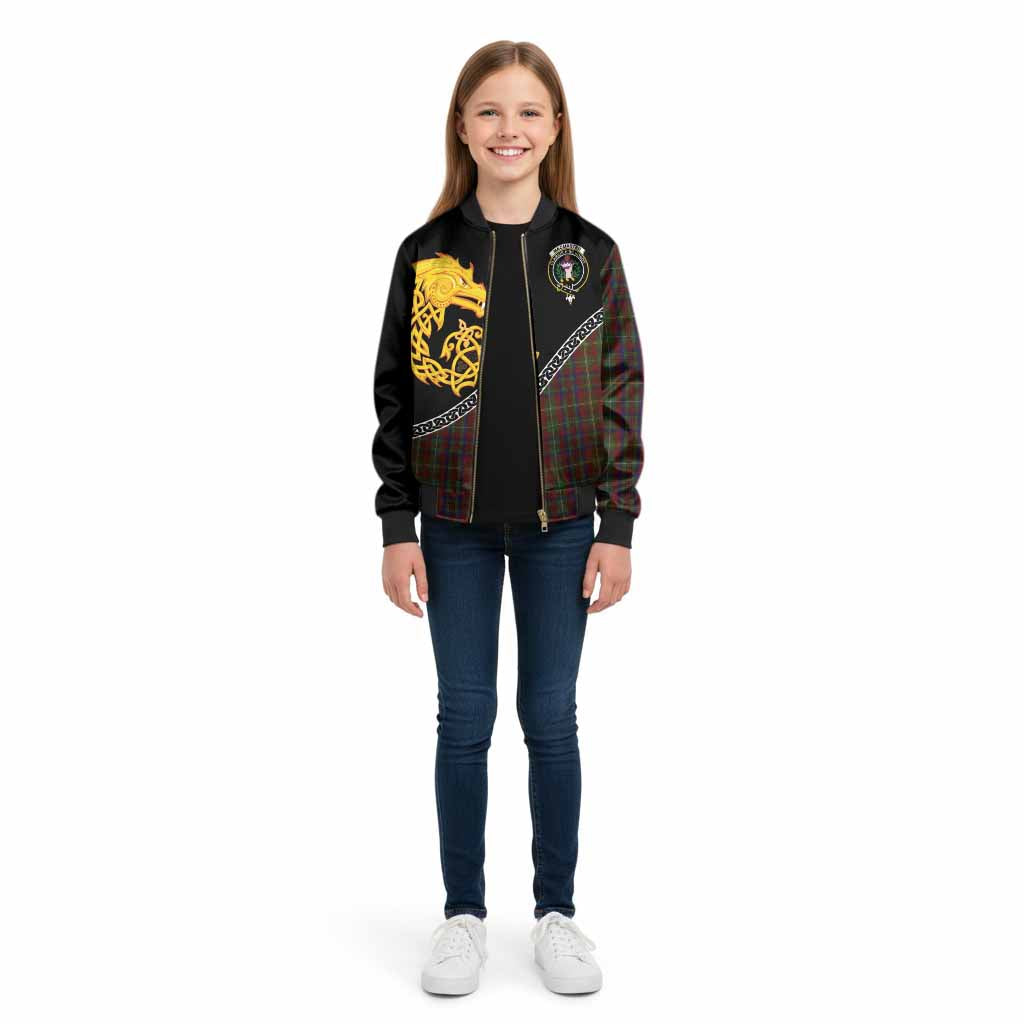 MacMaster (McMaster) Tartan Crest Kid Bomber Jacket Legendary Dragon Knot Half Style - Tartan Vibes Clothing