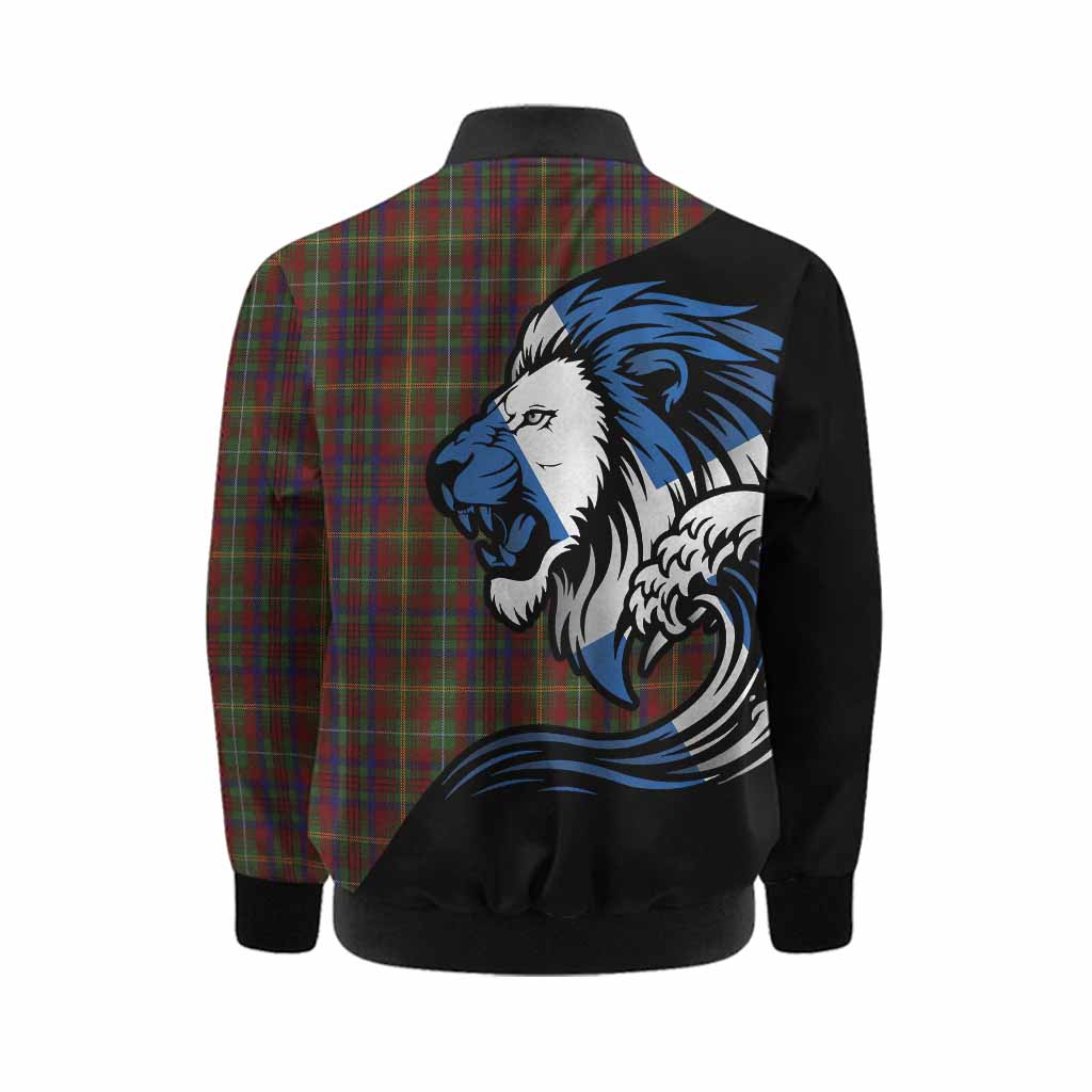 MacMaster (McMaster) Tartan Crest Kid Bomber Jacket Scottish Golden Lions Wave Flow Kid - Tartan Vibes Clothing