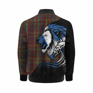 MacMaster (McMaster) Tartan Crest Kid Bomber Jacket Scottish Golden Lions Wave Flow