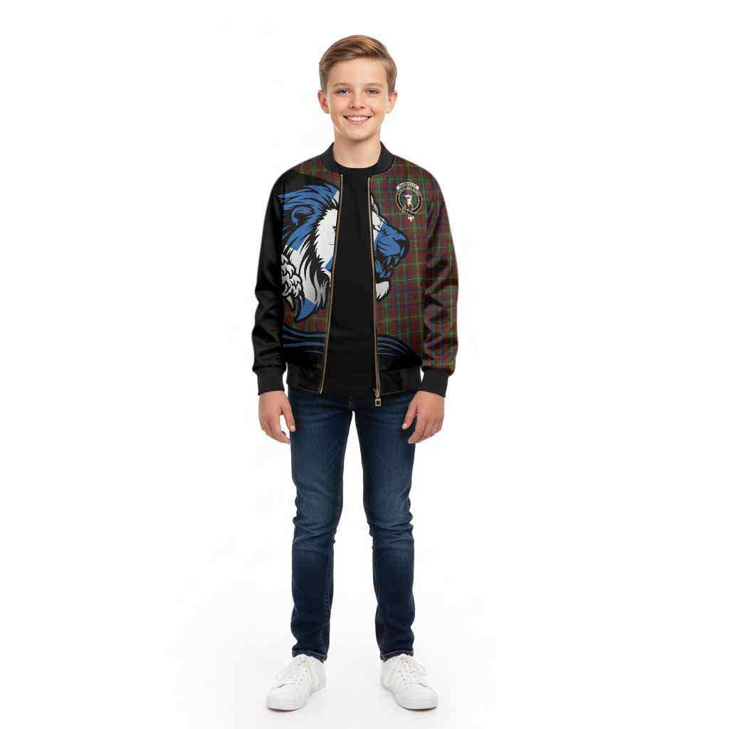 MacMaster (McMaster) Tartan Crest Kid Bomber Jacket Scottish Golden Lions Wave Flow - Tartan Vibes Clothing