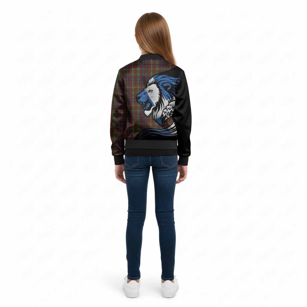 MacMaster (McMaster) Tartan Crest Kid Bomber Jacket Scottish Golden Lions Wave Flow - Tartan Vibes Clothing