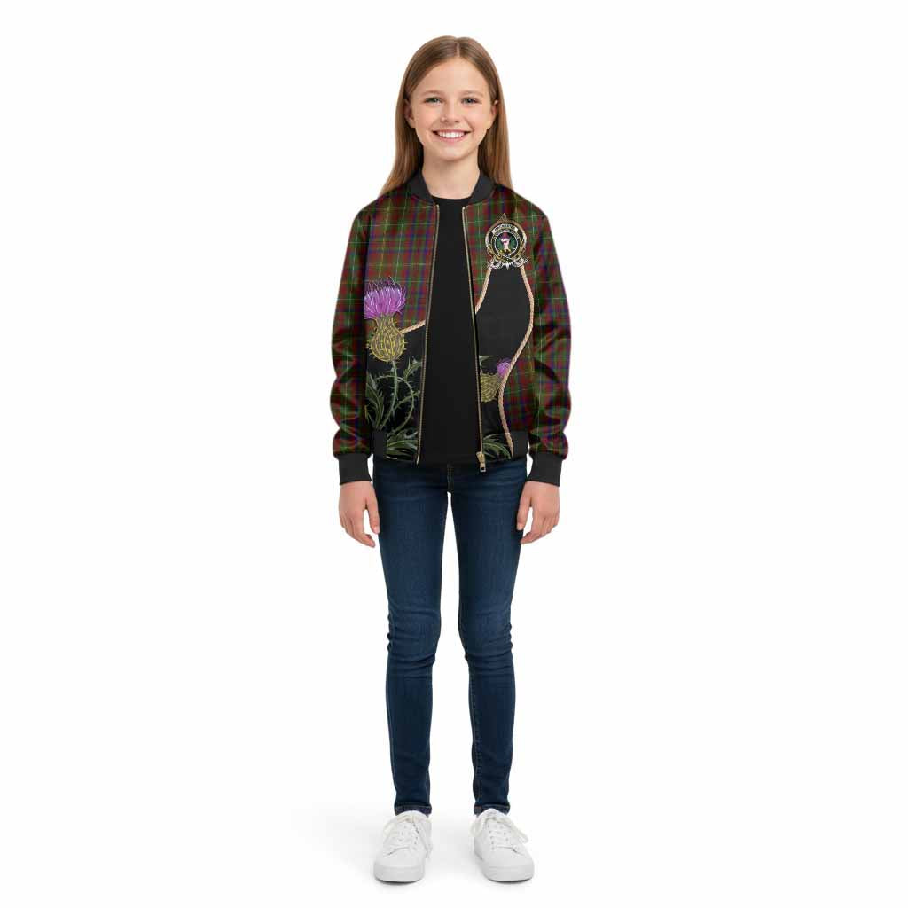 MacMaster (McMaster) Tartan Crest Kid Bomber Jacket Scottish Thistle Spirit - Tartan Vibes Clothing
