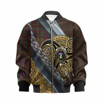 MacMaster (McMaster) Tartan Crest Kid Bomber Jacket Scottish Triskele Celtic