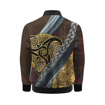 MacMaster (McMaster) Tartan Crest Kid Bomber Jacket Scottish Triskele Celtic