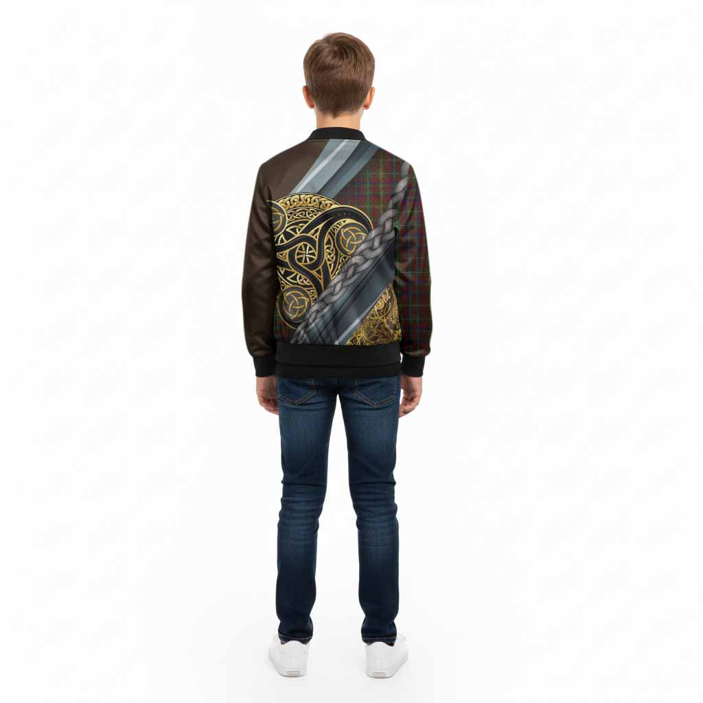 MacMaster (McMaster) Tartan Crest Kid Bomber Jacket Scottish Triskele Celtic - Tartan Vibes Clothing