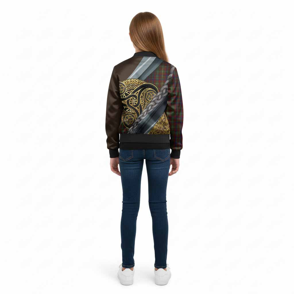MacMaster (McMaster) Tartan Crest Kid Bomber Jacket Scottish Triskele Celtic - Tartan Vibes Clothing