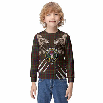 MacMaster (McMaster) Tartan Crest Kid Knitted Sweatshirt Ferocious Lion Style