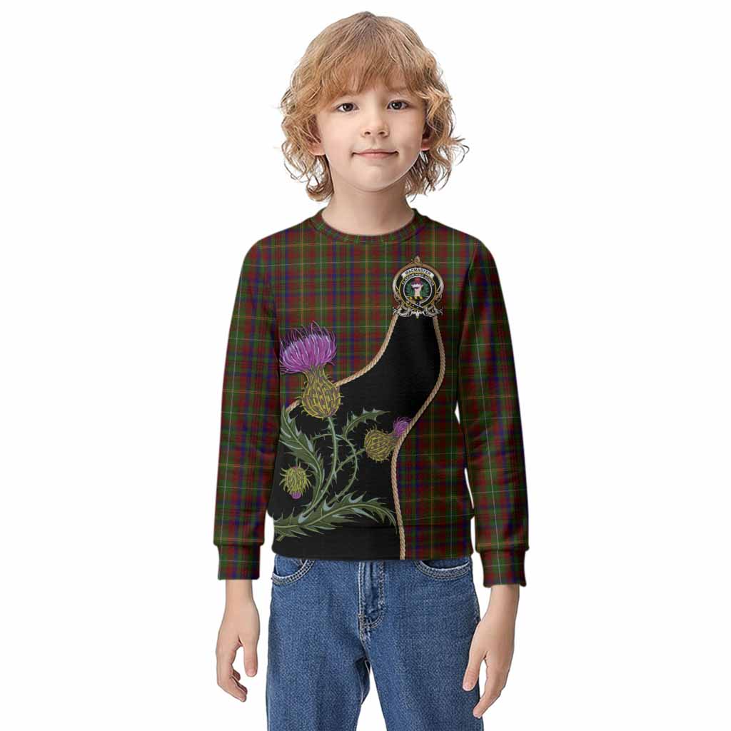 MacMaster (McMaster) Tartan Crest Kid Knitted Sweatshirt Scottish Thistle Spirit Kid - Tartan Vibes Clothing