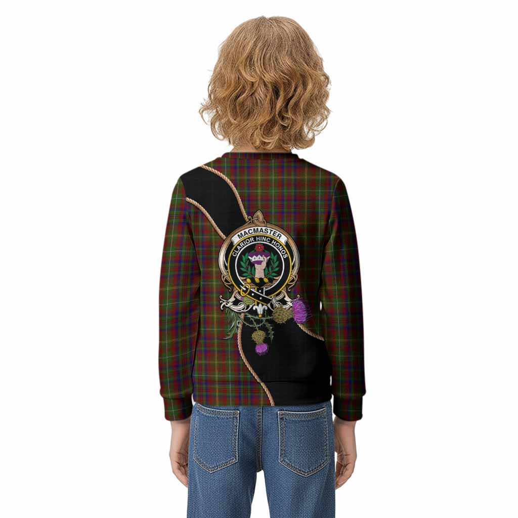 MacMaster (McMaster) Tartan Crest Kid Knitted Sweatshirt Scottish Thistle Spirit - Tartan Vibes Clothing